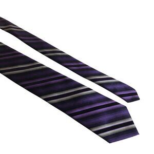 Arrow Purple Gray Striped Tie Classic Mens Necktie Office Work Formal Dad Gift